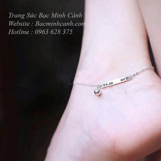 Lắc chân nữ khắc chữ, khắc tên theo yêu cầu