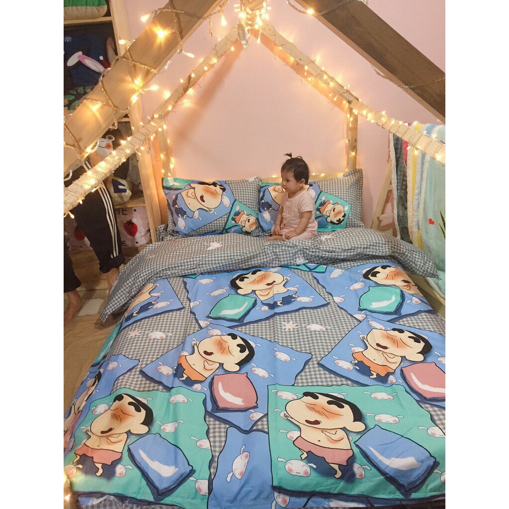 set chăn ga gối hình cu shin Minhminh decor