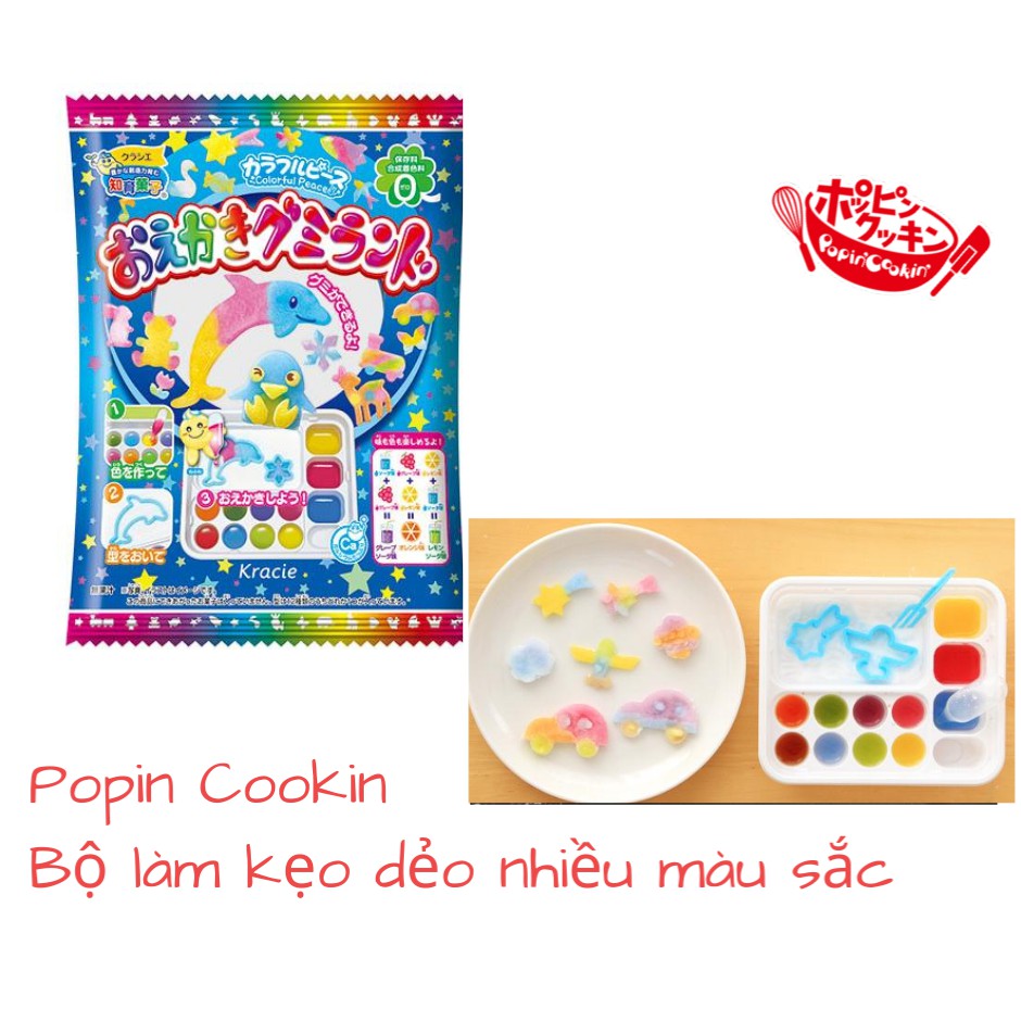 Popin Cookin Bộ làm kẹo dẻo nhiều màu sắc, bé tập tô màu - Đồ chơi nấu ăn Nhật Bản