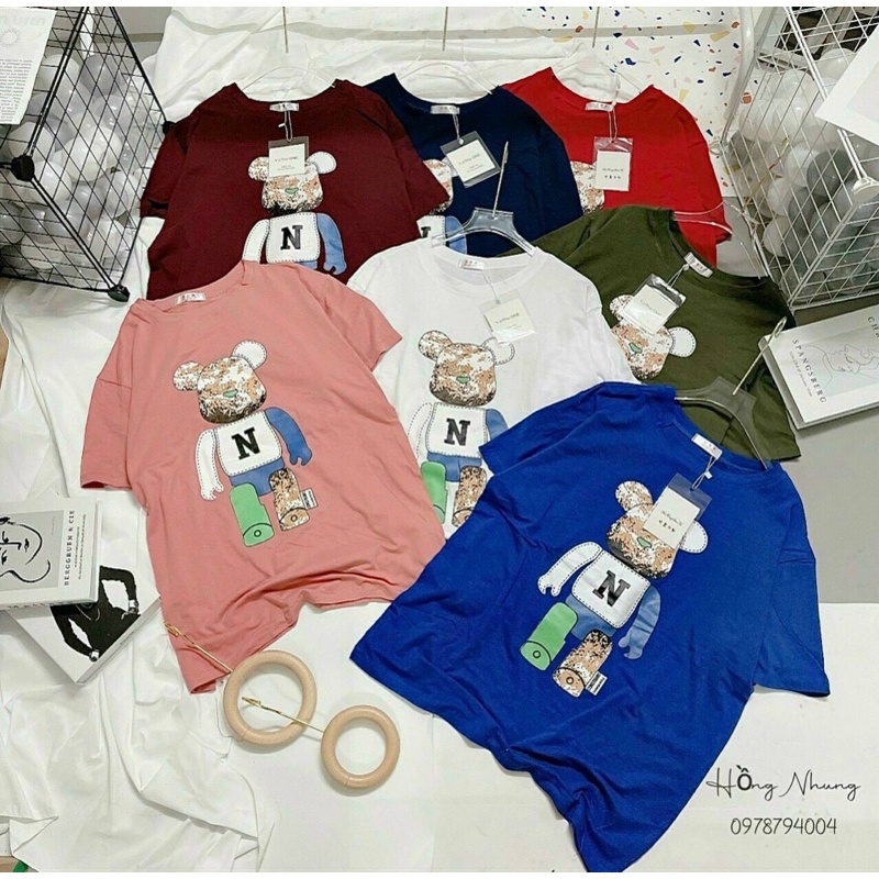 Áo phông in hình cute ép 5D fom rộng