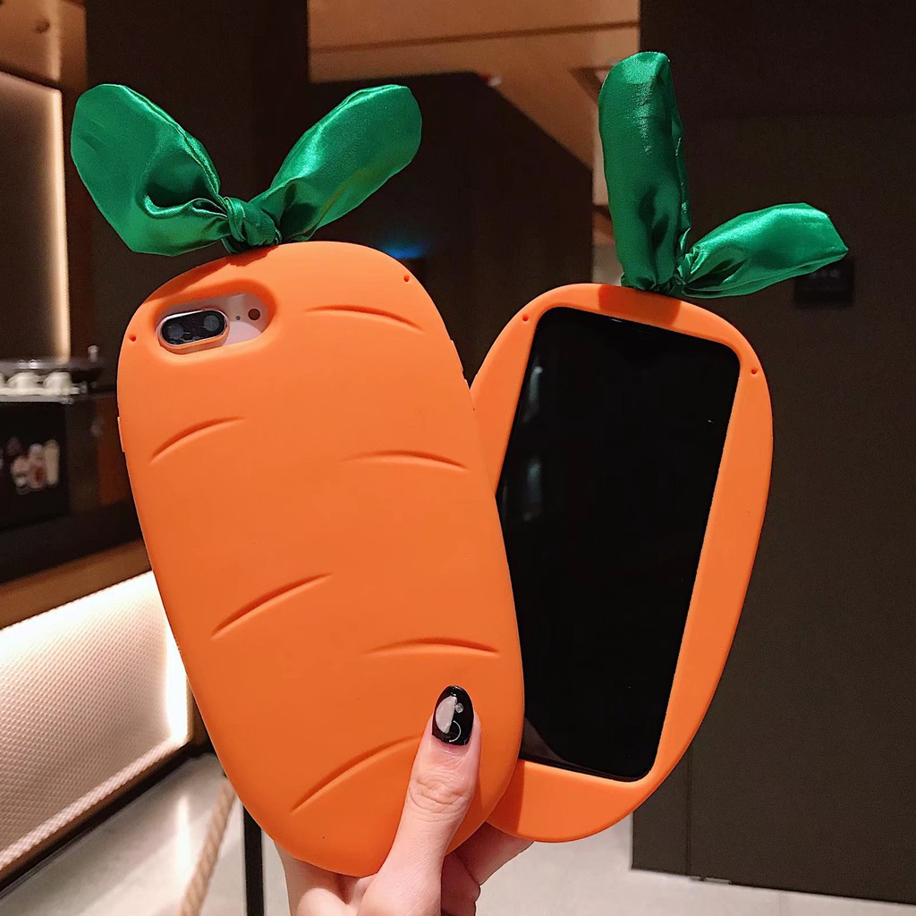 Ốp Điện Thoại Silicon Mềm Hình Củ Cà Rốt Cho iphone 6 6s 7 8 Plus X Xs XR Xs max 11 12 13 pro max