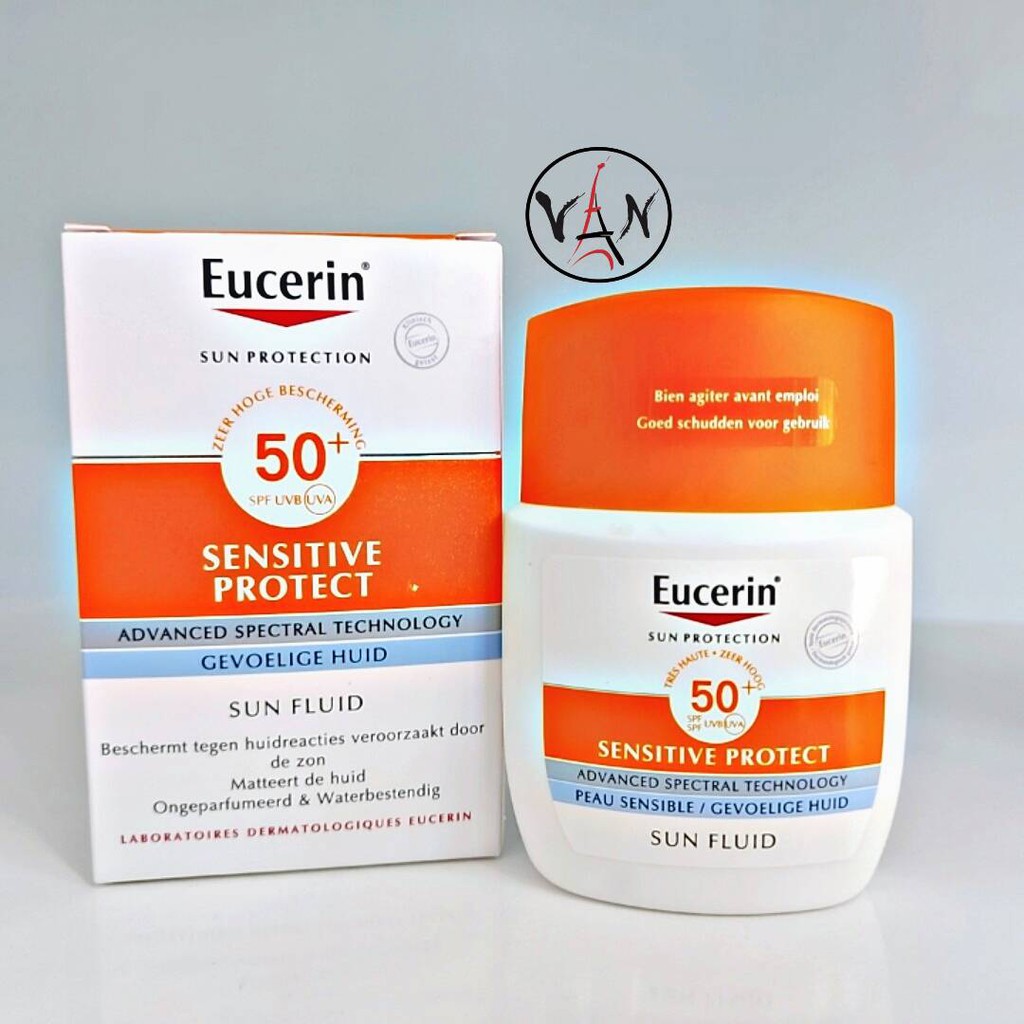 [Eucerin] Kem chống nắng eucerin sensitive protect sun fluid spf50+ 50ml dành cho da nhạy cảm bi tổn thương