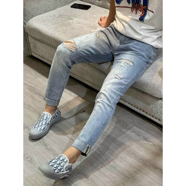 Quần Dior Rách Cao Cấp 1:1, Quần Jean Cao Cấp dành cho Nam