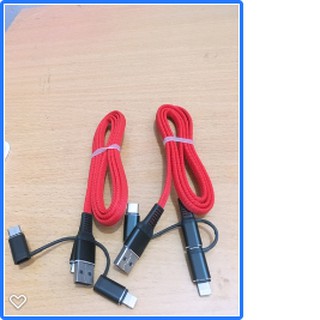 Cáp Sạc Đa Năng 3 in 1 tiện dụng, cao cấp (Micro + Typ c + Lightning)