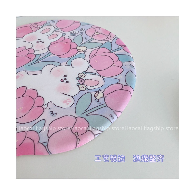 Set Đệm Lót Chuột + Đệm Cổ Tay Bằng Silicon Mềm Chống Trượt Họa Tiết Thỏ 3D Dễ Thương Dành Cho Nữ