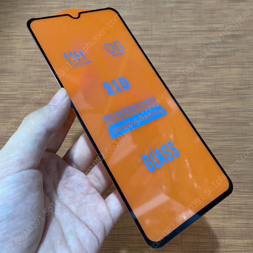 Kính cường lực Samsung A12 full màn hình, không chấm liti