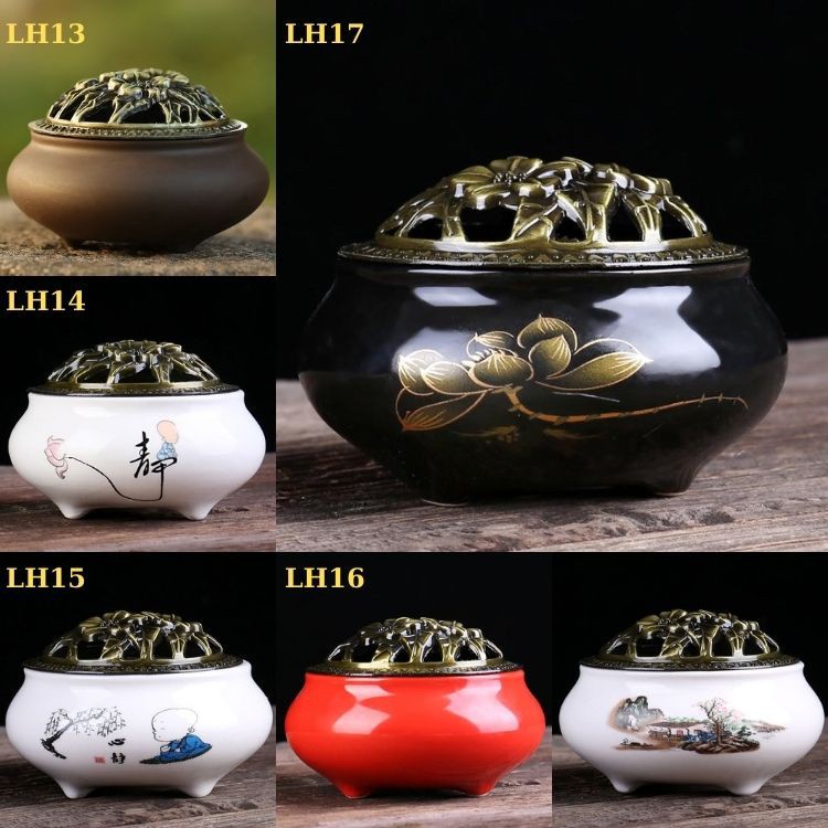 Lư xông trầm cao cấp, Lư đốt trầm men rạn ngọc loại 1 - Mẫu đẹp, không tì vết, dùng là mê 1