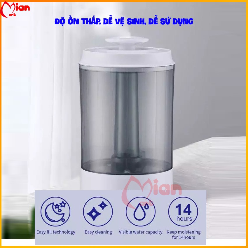 Máy tạo ẩm - máy phun sương siêu âm xông tinh dầu 3,8 lít, phun siêu âm bảo hành 3 tháng - Mian mart