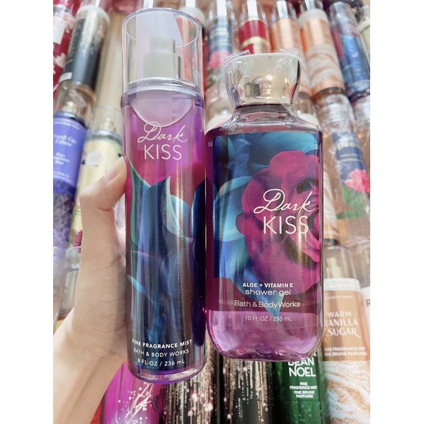 GEL TẮM- BODY MIST-LOTION-BODY CREAM DARK KISS BATH BODY WORKS ( Full bộ Dark kiss)