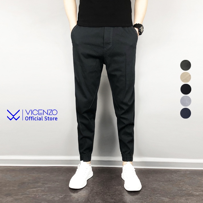 Quần Dài Nam Vicenzo Ống Bóp Form Đứng Phối viền thân ống