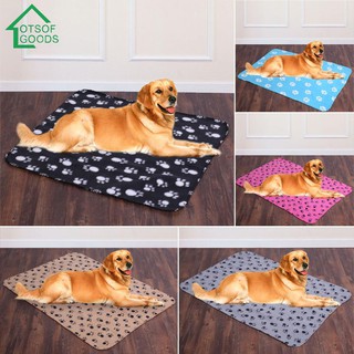 LOTSOFGOODS Pet Blanket Dog Puppy Cat Paw Print Soft Warm Fleece Bed Travel Basket Car
