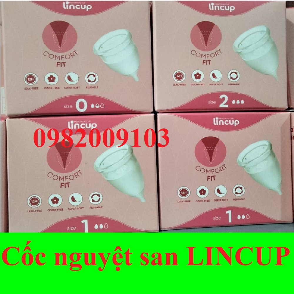 Cốc Nguyệt San LINCUP Hàng Chuẩn Của Mỹ Đầy Đủ 3 zize Cho Bạn Lựa Chọn, Mềm Mại Chống Tràn, Tiện Lợi