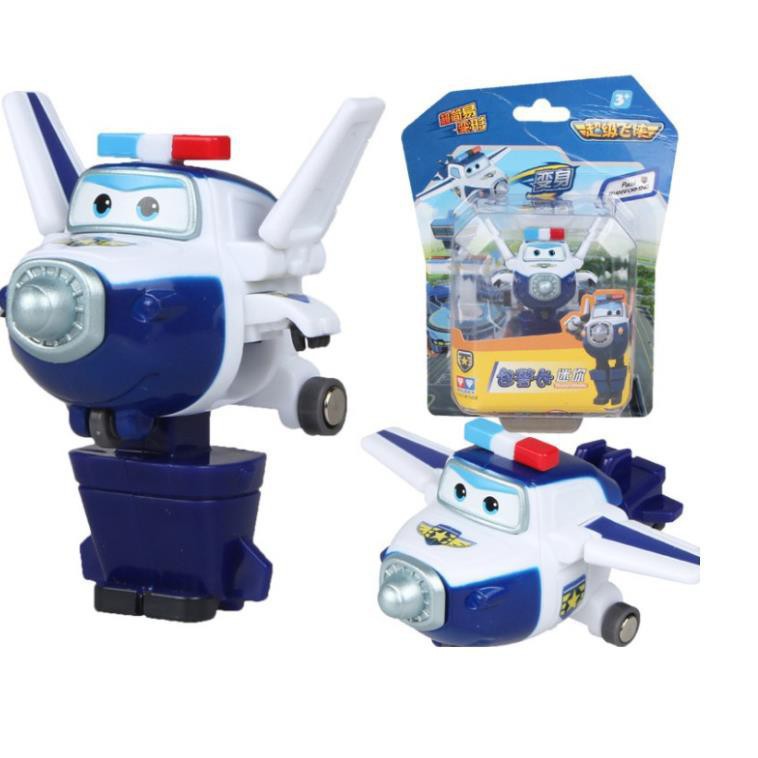 Super wings đồ chơi đội bay siêu đẳng mô hình nhân vật Paul cảnh sát máy bay biến thành rô bốt mini