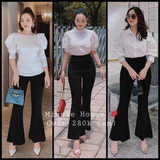 Quần loe khoá lưng vải Hàn có dãn