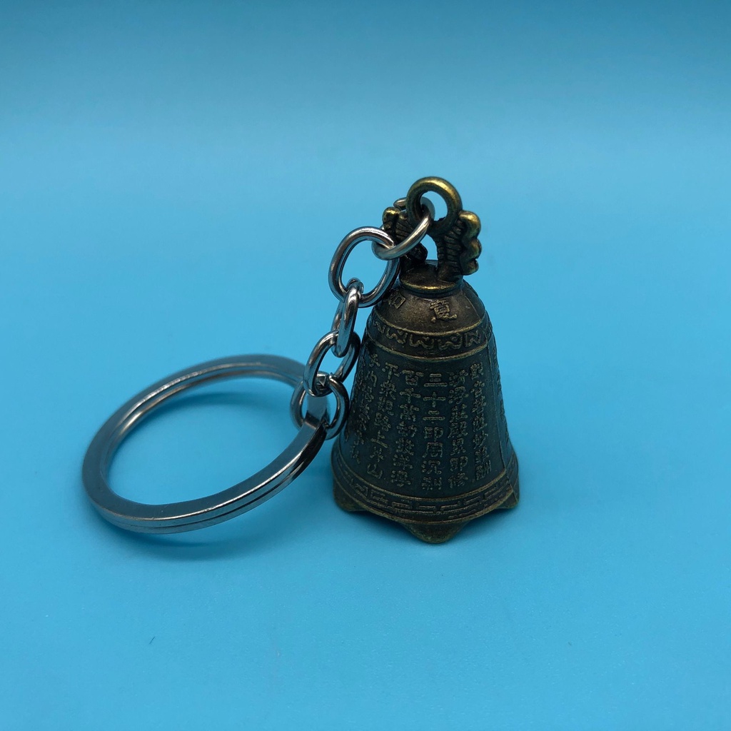 Móc khóa  chuông _ đồng thau dùng cho oto xe máy mix chuông đồng bát nhã may mắn và bình an