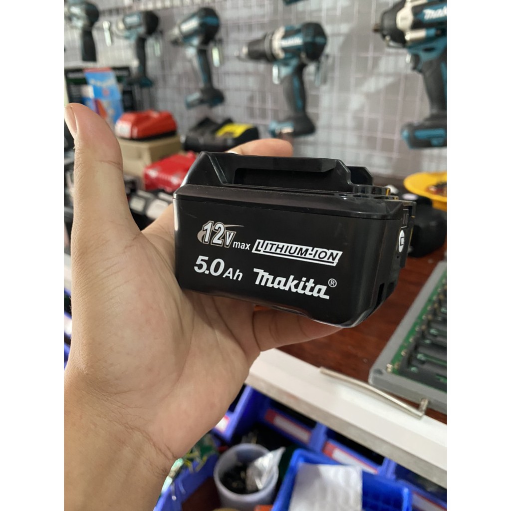 Pin Max Makita trượt 12v 5.0Ah Li-Ion có báo pin, nhận sạc zin. BN.