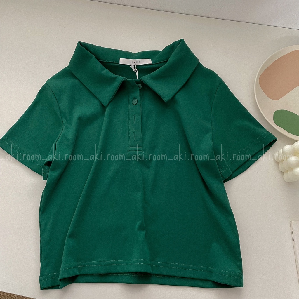 Áo polo dáng ngắn chất thun mịn trơn