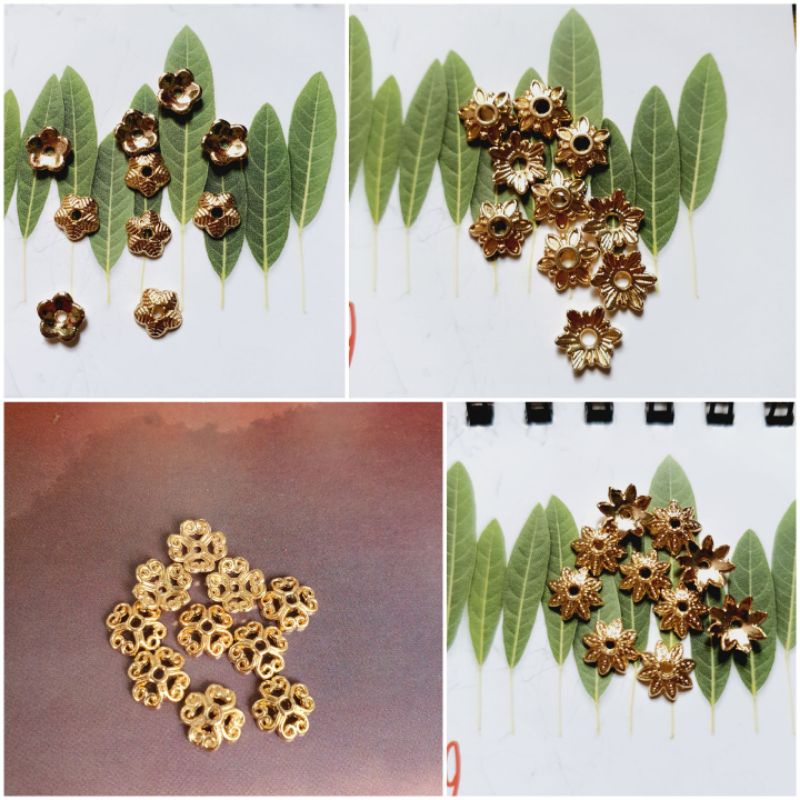 Charm 1 cặp ốp mạ vàng tĩnh điện bền màu 6mm - 8mm