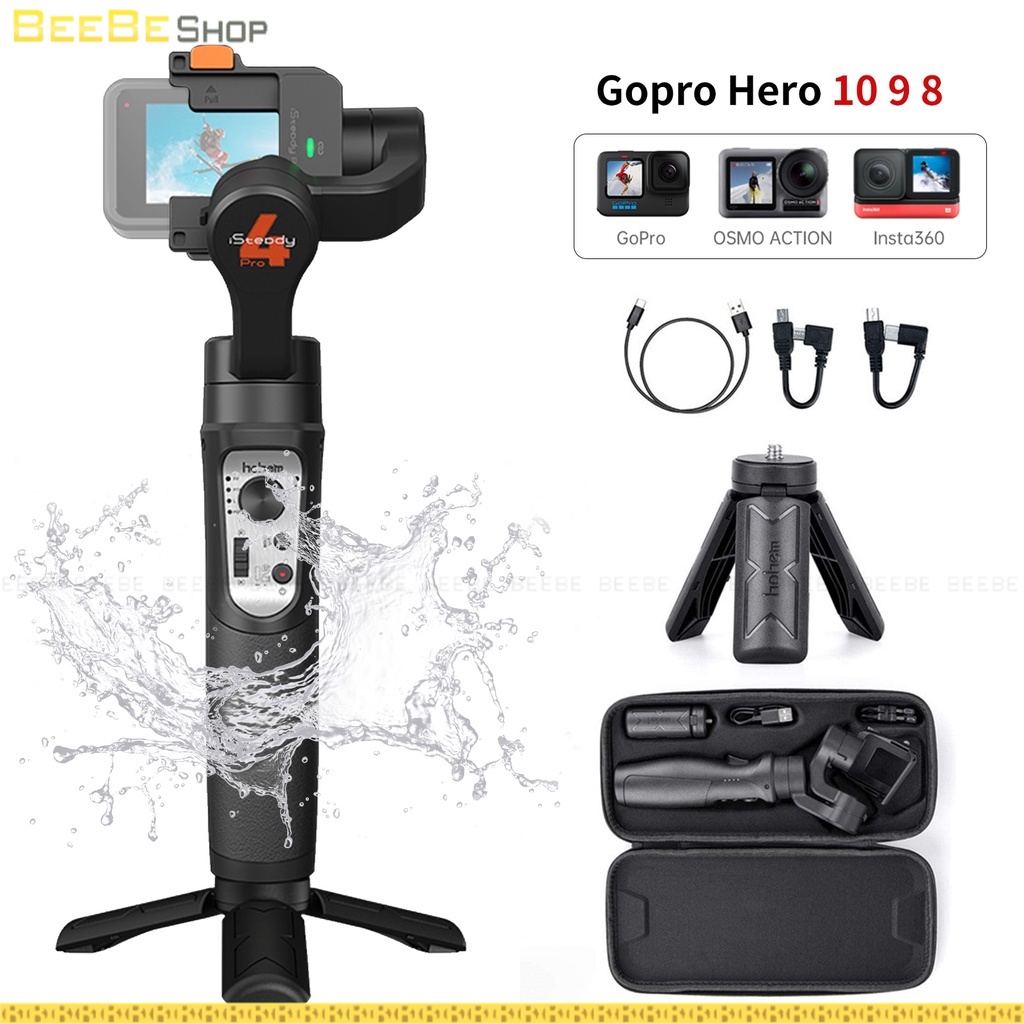 HOHEM iSteady Pro 4 - Gimbal Bluetooth Cho Gopro 10 9 8... Tay Cầm Chống Rung 3 Trục Cho Camera Action Chống Nước IPX4