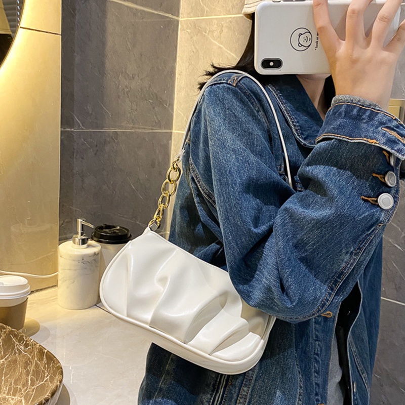 Túi da đeo chéo màu trơn/ Ví ngắn thời trang cho nữ