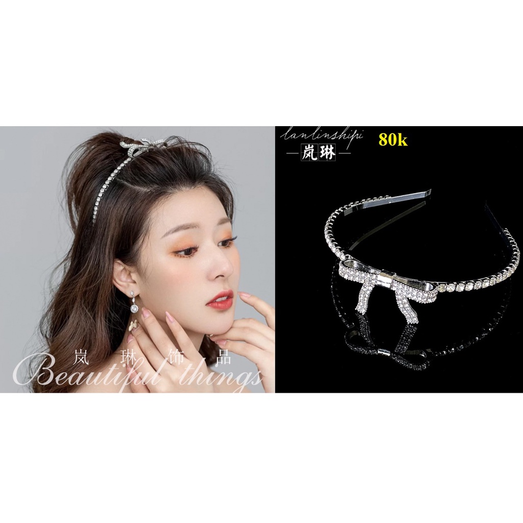 Đồ Cài Tóc Cô Dâu, Bờm Nơ Đá Cao Cấp