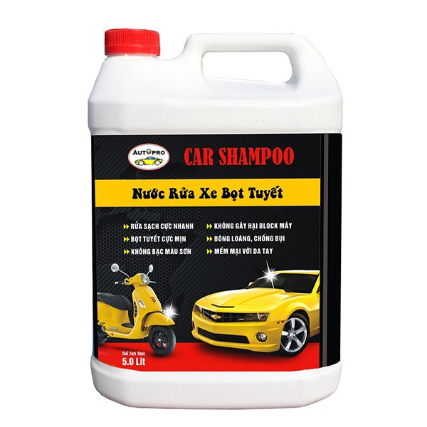 Nước Rửa Xe Bọt Tuyết Chuyên Dụng Car Shampoo 5L Cho Ô Tô Xe Máy