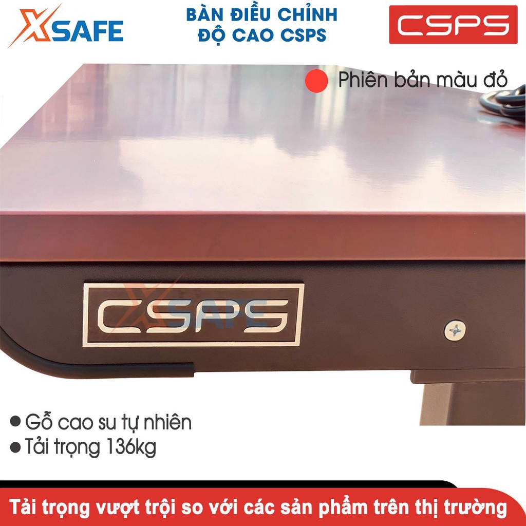 Bàn làm việc văn phòng thông minh nâng hạ độ cao bằng điện CSPS tính năng ghi nhớ độ cao, mặt bàn 167x62cm, cao 80-120cm