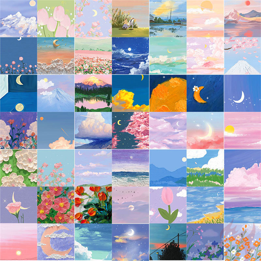 ❉ Beautiful Scenery Series 07 Art Gallery . Oil Paintings Stickers ❉ 56Pcs/Set DIY Fashion Mixed Luggage Laptop Skateboard Doodle Decals Stickers