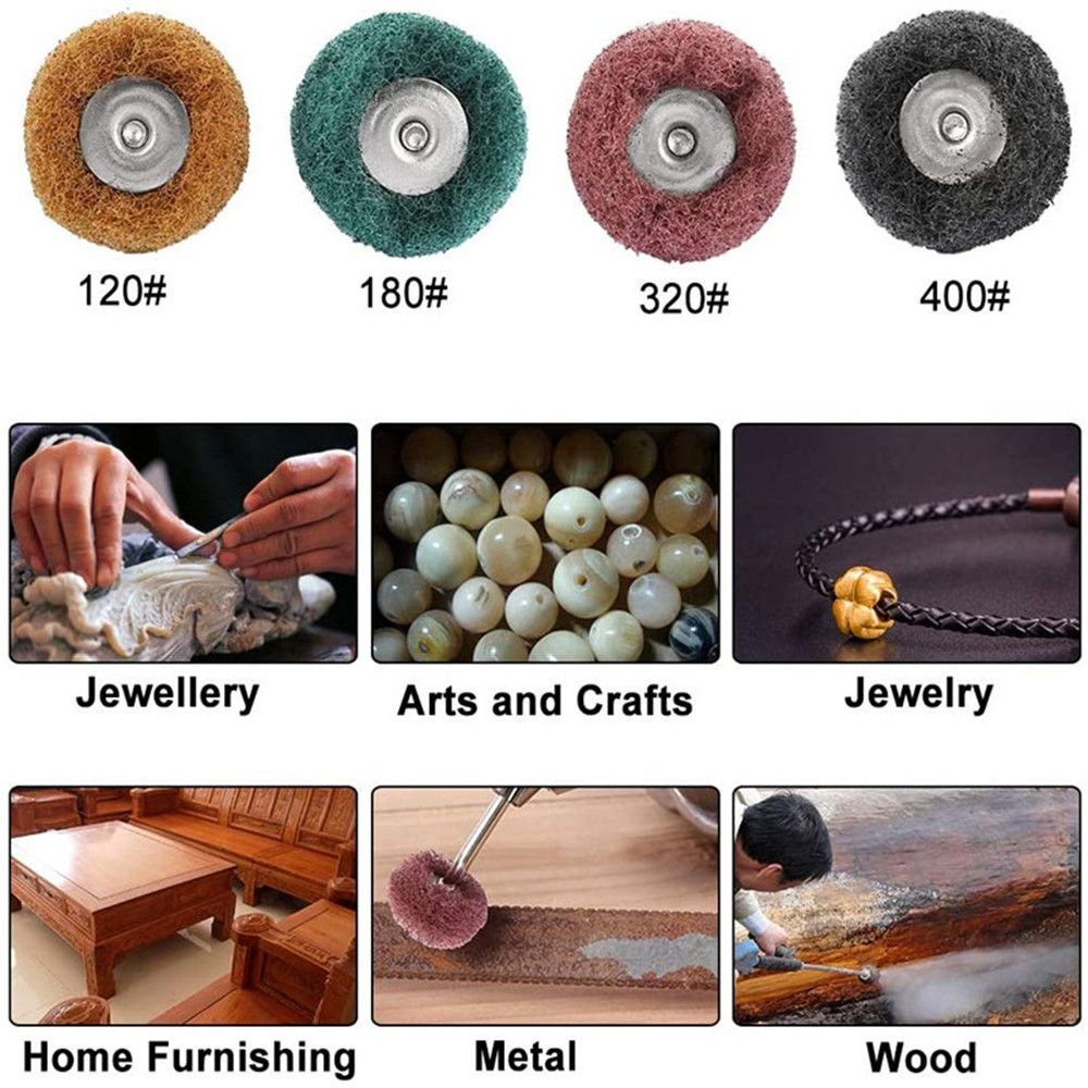 10 Đầu bàn chải mài nhỏ gọn thân 3mm bằng nylon dùng để đánh bóng