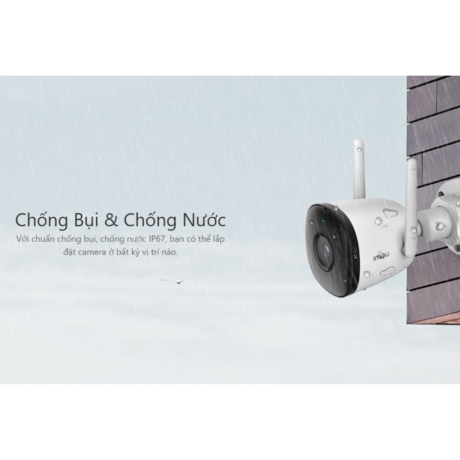 Camera WIFI IMOU Bullet 2C  2MP FullHD - Có Màu Ban Đêm - Tích Hợp Mic Thu Âm - Chống Nước