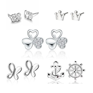 Bộ 5 đôi hoa tai Stainless steel phong cách Hàn Quốc - Phụ kiện thời trang nữ tính