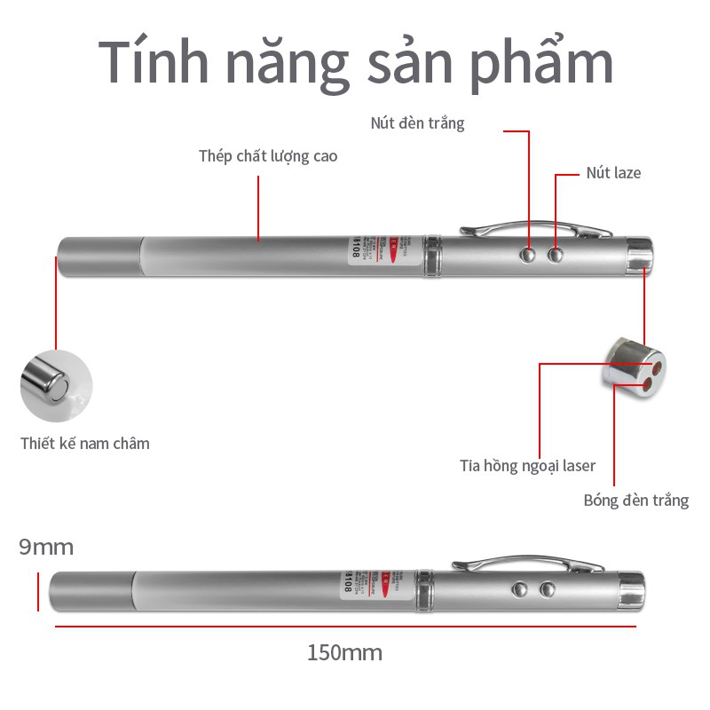 Bút bi trung tính đa chức năng, đèn LED trỏ laser, có thể điều chỉnh độ dài, thích hợp cho các cuộc họp giảng dạy