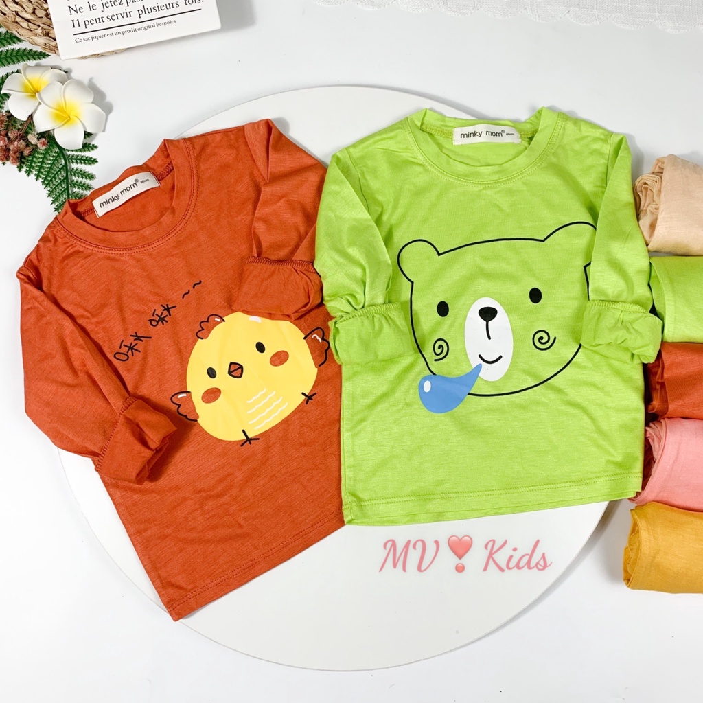 [SALE] Bộ Dài Tay Cho Bé Trai, Bé Gái Minky Mom Vải Thun Lạnh Thỏ Hồng Rabbit, Đồ Bộ Cho Bé Mặc Thu Đông MKMTD2164