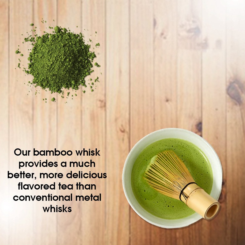 Bộ 4 dụng cụ pha trà matcha bằng tre kèm 100 giá đỡ tiện dụng