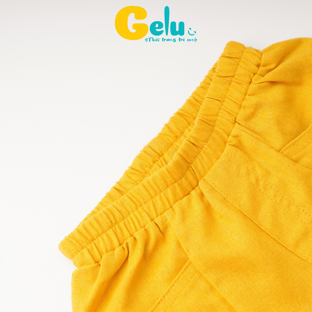 Quần đùi cho bé trai, quần đùi cho bé gái chất linen có túi sườn phong cách - GELU KIDS QBU001