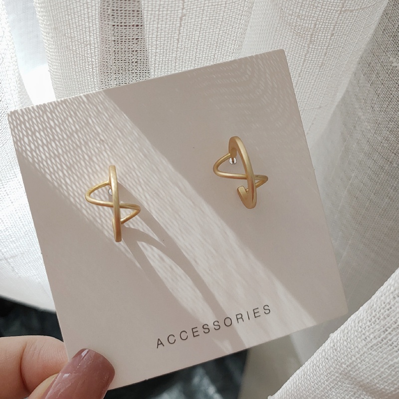 Bông Tai Hình Bán Nguyệt In Chữ C Phong Cách vintage Hàn Quốc Thời Trang Cho Nữ