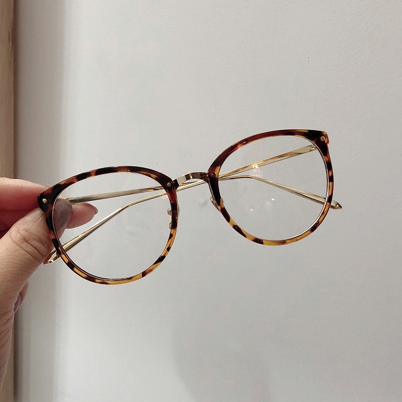 Gọng kính giả cận nữ T509 mắt kính tròn càng kim loại nhiều màu hot trend