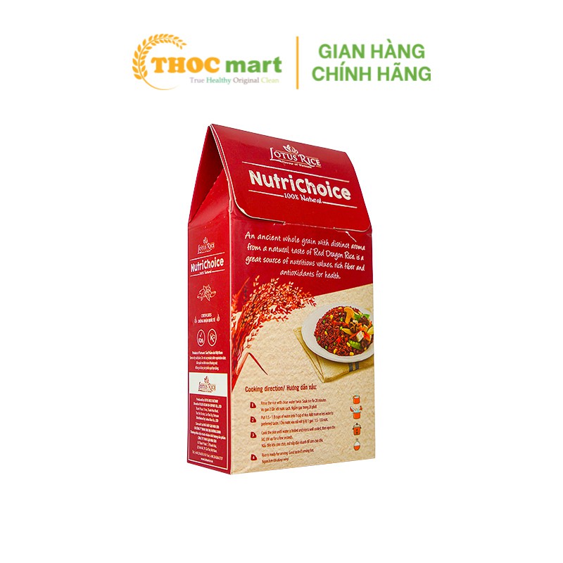 Gạo Lứt Huyết Rồng Lotus Rice NutriChoice 100% tự nhiên hộp 500g