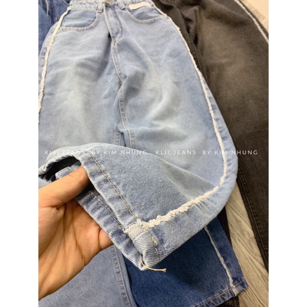 Quần suông jeans phối sườn 🔥 dài 102cm