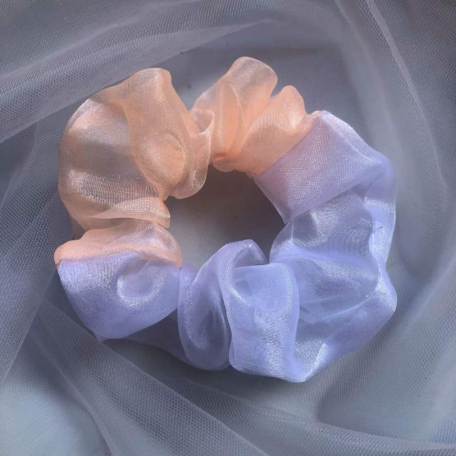 Dây cột tóc Scrunchies phối voan lụa 2 màu ❤️