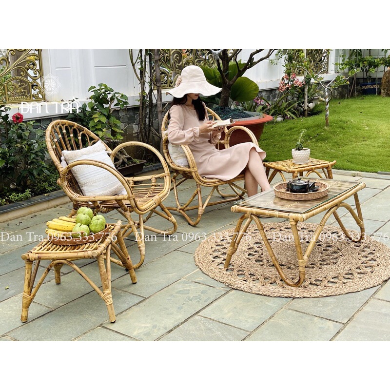 Ghế mây mào gà, ghế mây thư giãn loại 1 cao cấp form chuẩn, nội thất mây tre Đan Trà