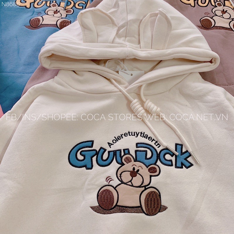 [N8230]🐻 Áo HOODIE nỉ bông mũ tai gấu GUUDUCK (Có sẵn/ảnh thật) | BigBuy360 - bigbuy360.vn