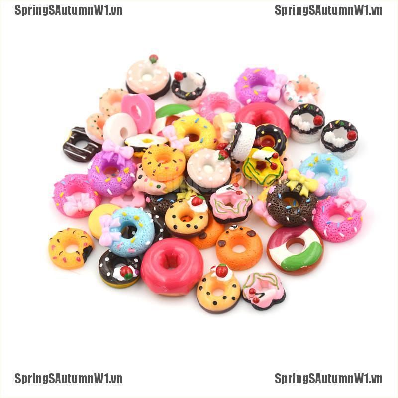 Set 10 Bánh Donut Bằng Nhựa Dễ Thương Trang Trí Nhà Búp Bê