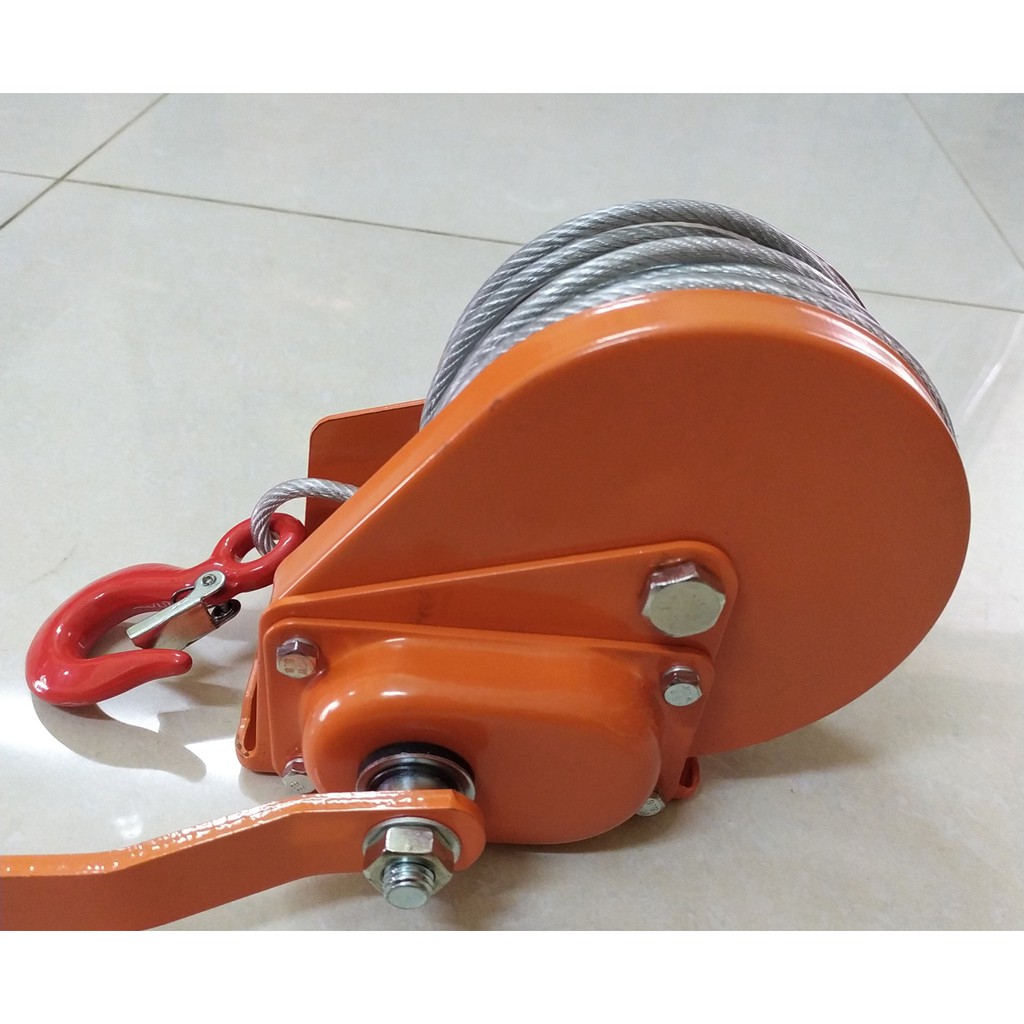 Tời quay tay KHÓA Tự Động cáp bọc Dài 20m-1200 LBS tải trọng 650kg