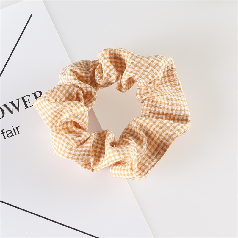 PK735 Scrunchies buộc tóc nhiều họa tiết; họa tiết tông kẻ sọc  nữ tính thanh lịch