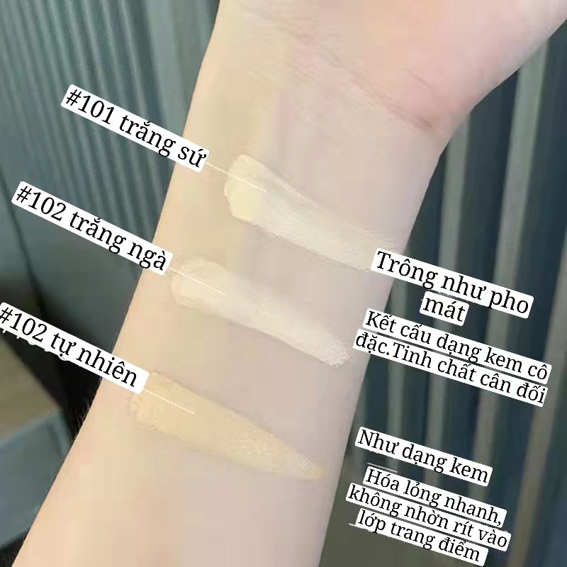 Unny Club Kem nền che khuyết điểm dạng lỏng dưỡng ẩm làm sáng tông màu da không tì vết | BigBuy360 - bigbuy360.vn