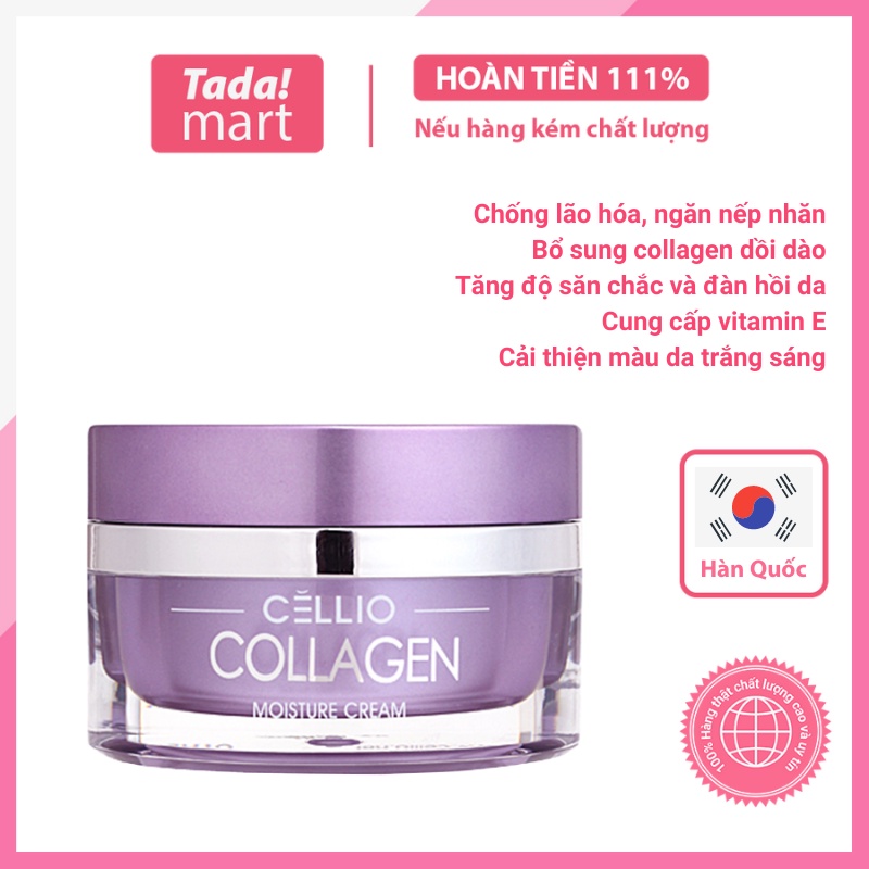 Kem dưỡng da chống lão hoá Cellio Collagen 50ml Hàn Quốc