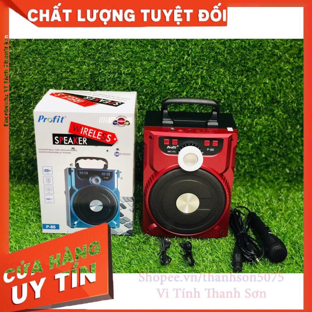 [Mã TH10KD20  hoàn đến10K xu] LOA KARAOKE XÁCH TAY MINI BLUETOOTH P88 + TẶNG KÈM MICRO - Vi Tính Thanh Sơn