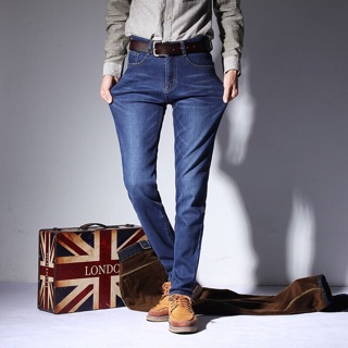 Quần jean nam lót lông cực ấm 2021 có sẵn