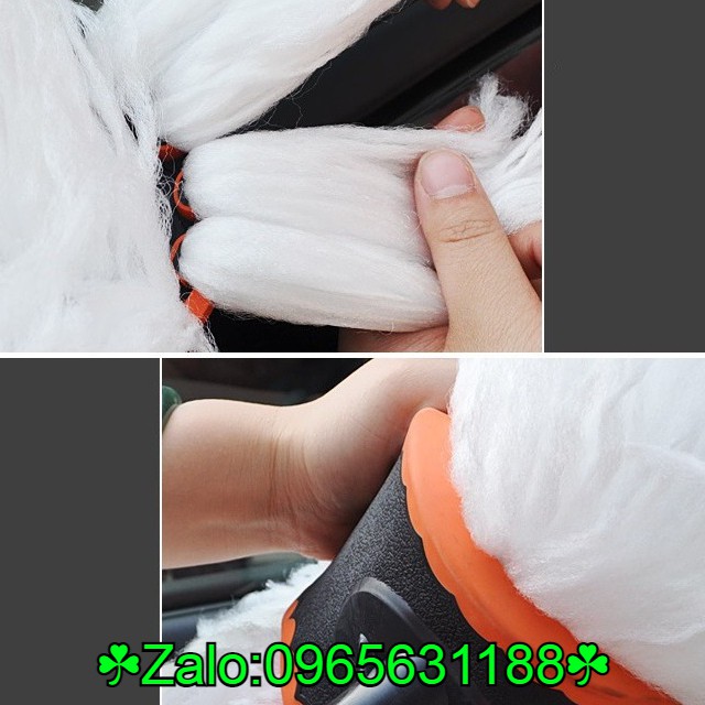 Chổi lau rửa xe ô tô cán dài 128cm lông mềm - rửa đa năng, rửa nhà, rửa xe ( TRẮNG )
